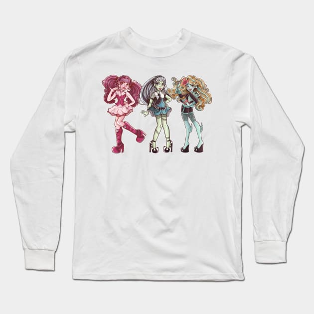 Monster girls Long Sleeve T-Shirt by One Kidney Artist